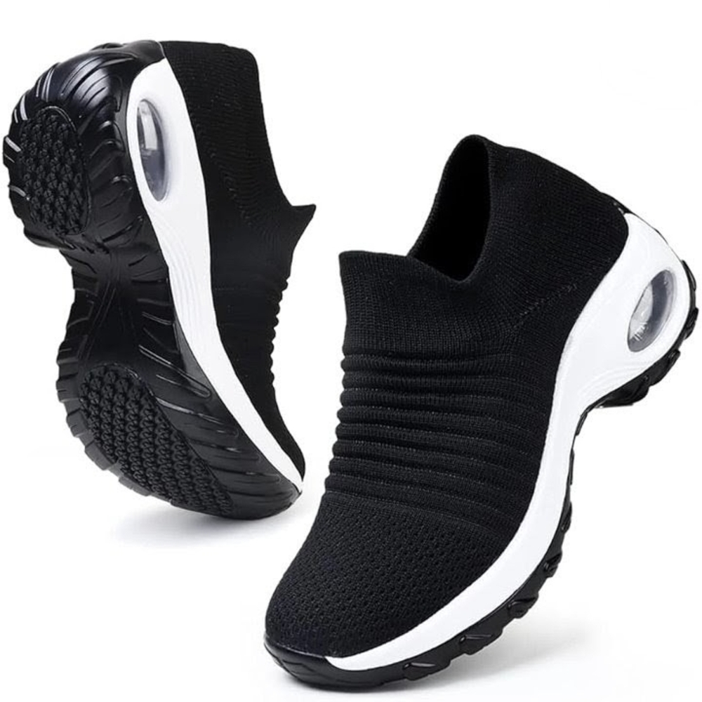 Women's Black Slip-On Athletic Shoes